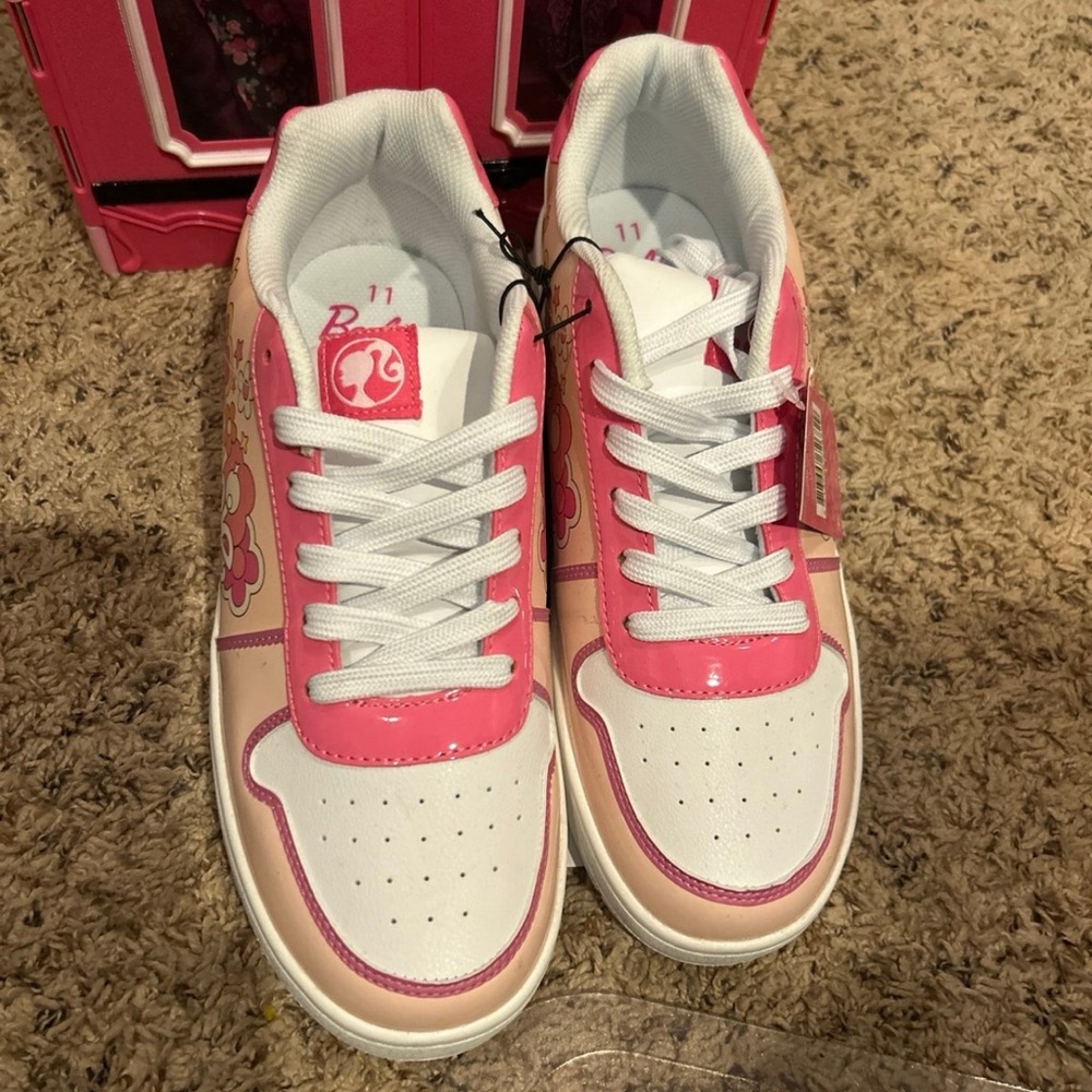 New Barbie women’s Pink and White Sneakers - Picture 1 of 4